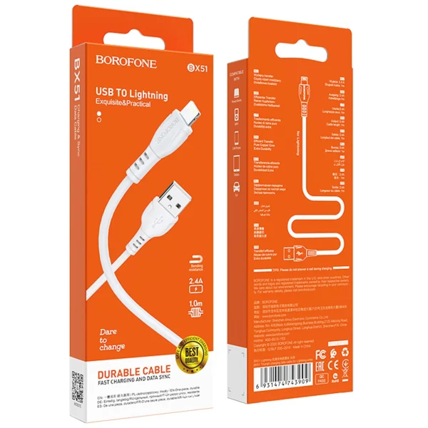 KABEL USB BX51 USB T BF WHITE IPHONE