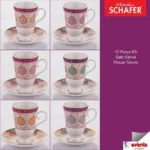 SCHAFER SATZ KAHVE FİNCAN TKM.-6LI 12 PRÇ-ASORTİ