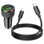 ADAPTER USB MASHIN UCUN NZ14A AVTO/A T-T 38W HOCO BLACK — изображение 2